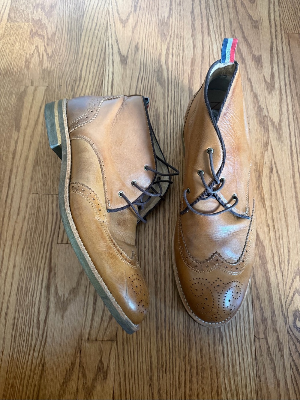 Men's Tan Leather Brogue Chukka Boots